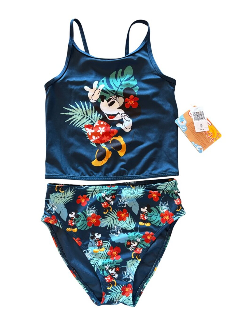 Disney Tropical Minnie 2-Piece Swimsuit Size 7/8